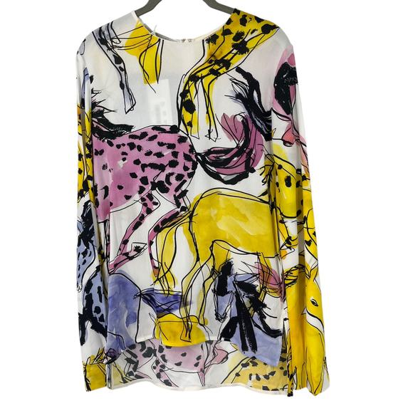 Stella McCartney Louisa Horse Print Blouse Top Long Sleeve Size 36 NWT - Picture 14 of 16